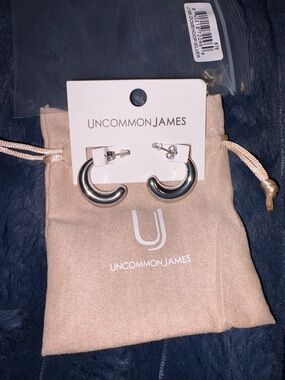 Uncommon James Silver Chunky Crescent Hoop Earrings